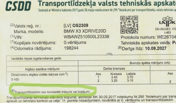 Tikko ievests. BMW X3 X-Drive ar 2.0D B47 (140Kw-190Z/s). Dīzeļa dzinēju un automātisko ātrumkārbu. full