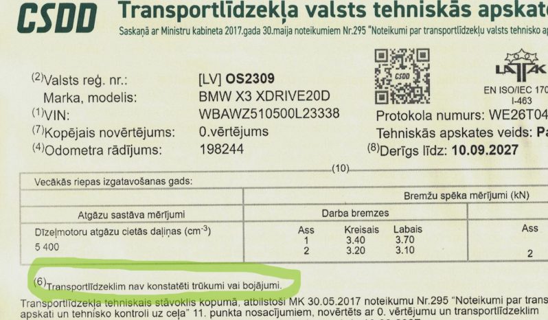 Tikko ievests. BMW X3 X-Drive ar 2.0D B47 (140Kw-190Z/s). Dīzeļa dzinēju un automātisko ātrumkārbu. full