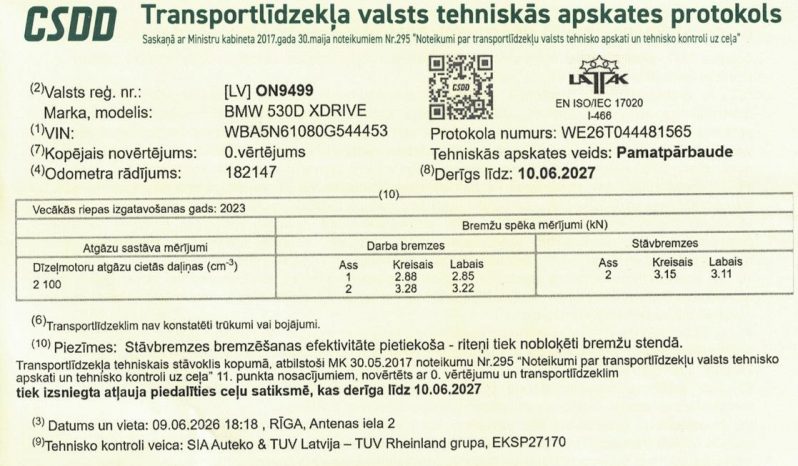 Tikko ievests. Bmw 5-serie Ggran Turismo M-Sportpaket 530xd 3.0D(190 kw-258 z/s) Dīzelis ar Automātisko ātrumkārbu. full