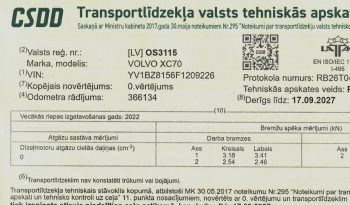 Tikko ievests-Volvo XC70  2.4 Dīzelis Awd (4×4) Pilnpiedziņa ar automātisko ātrumkārbu. full